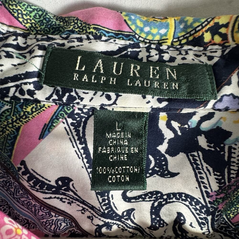 Lauren Ralph Lauren Size Large (L) 100% Cotton Paisley Buttondown shirt - Picture 3 of 8